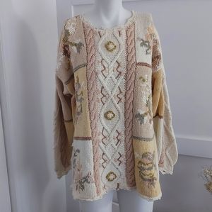 Vintage Multicolor Patchwork Sweater